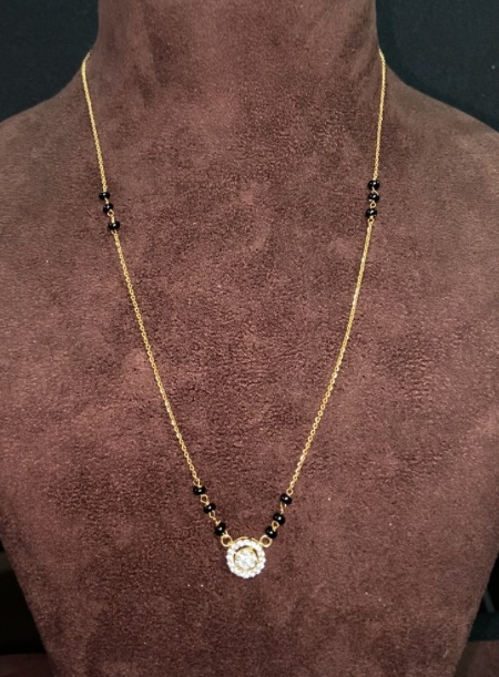 14kt black beads chain