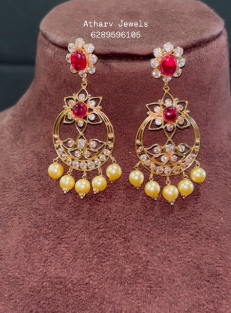 Ruby Chandbali earring