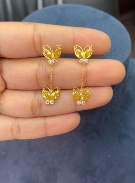 Yellow butterfly earrings