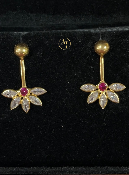 Half Flower stem Earrings