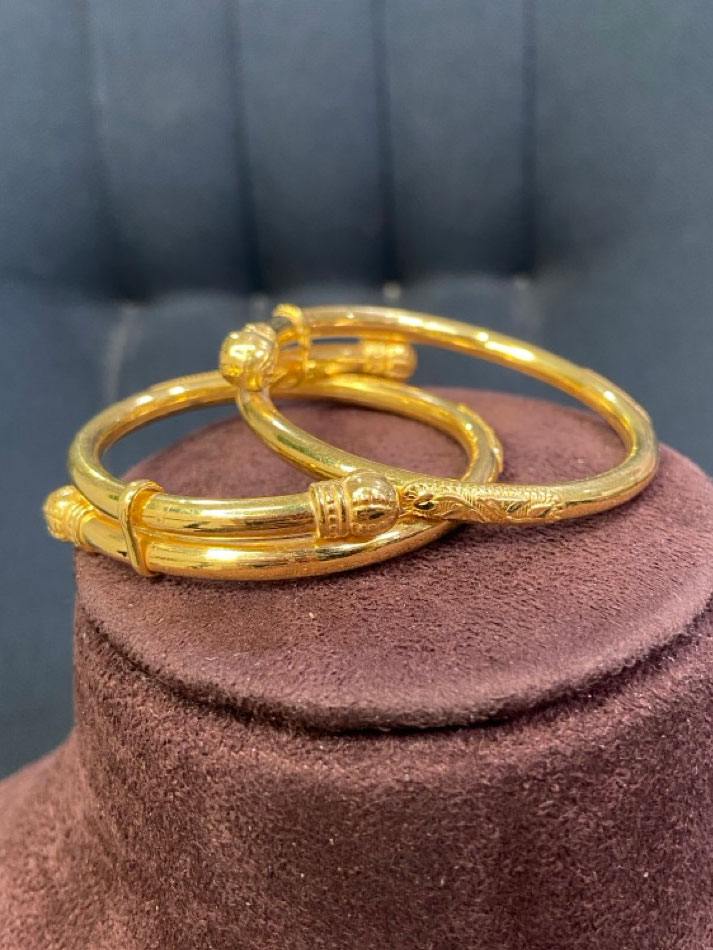 22kt wax filled plain baby bangles | Atharv Jewels