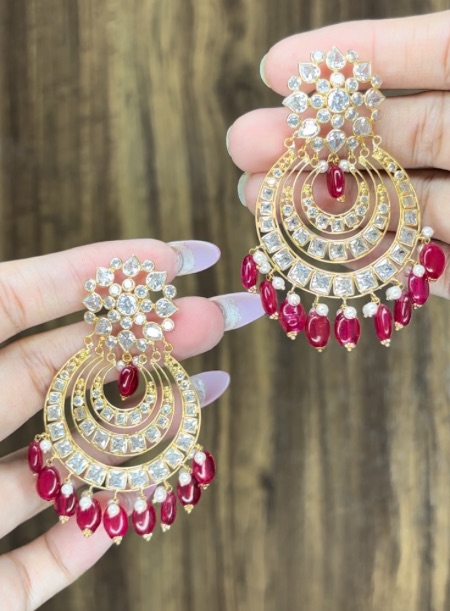 Ruby chaandBaali Earring