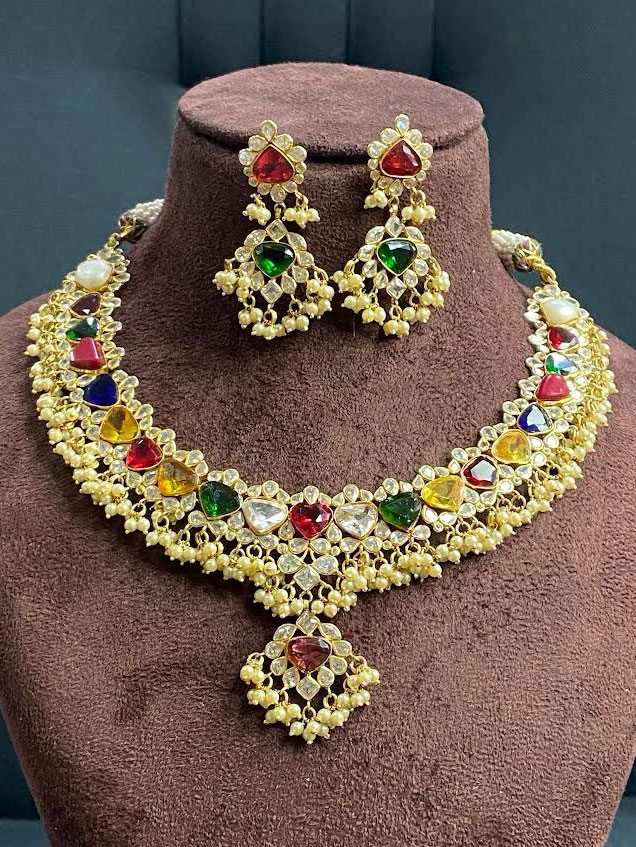 14kt Navratan gold set | Atharv Jewels