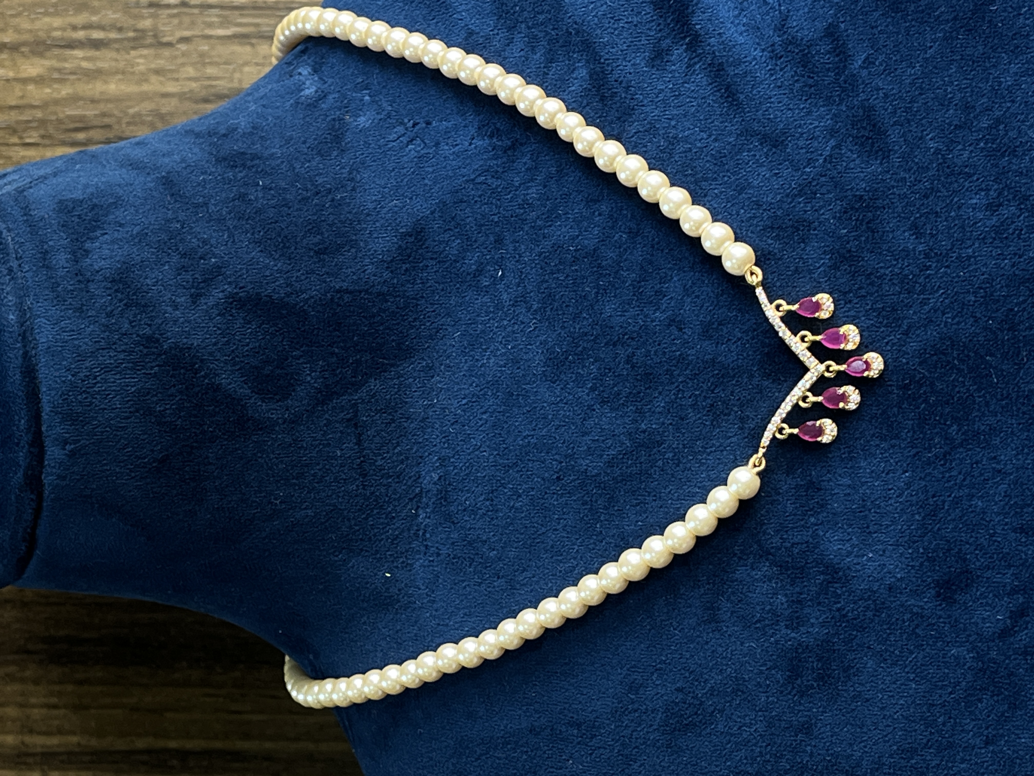 Pearl Mala with Pink White Swarovski Pendant