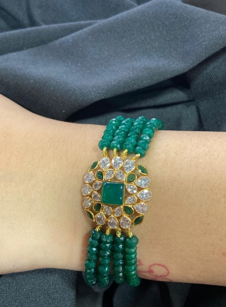 Green beads bracelet