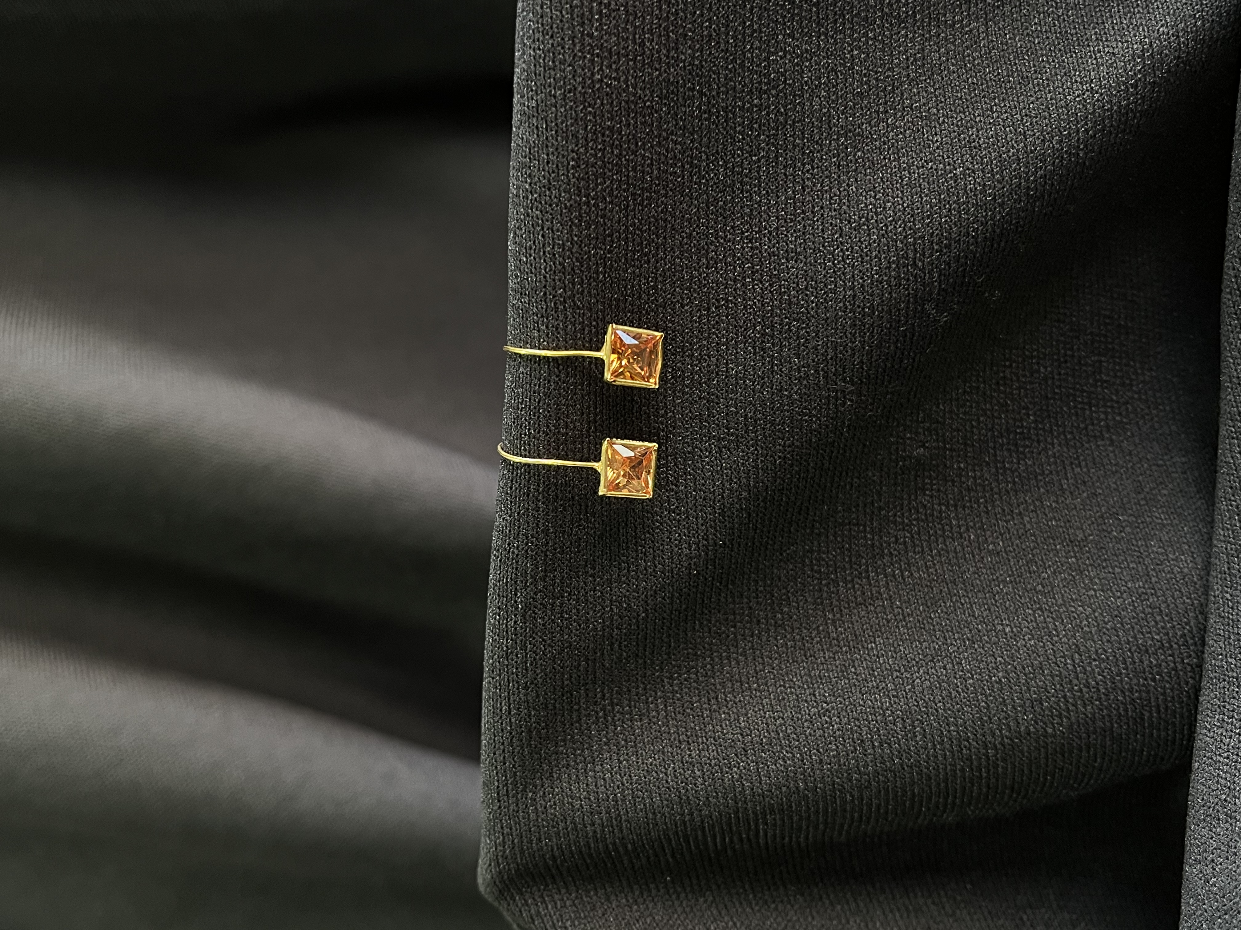 Orange Square pin earrings
