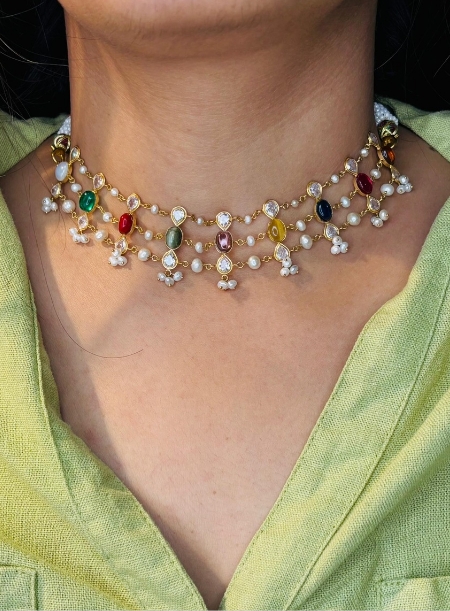 Navaratan Choker Necklace