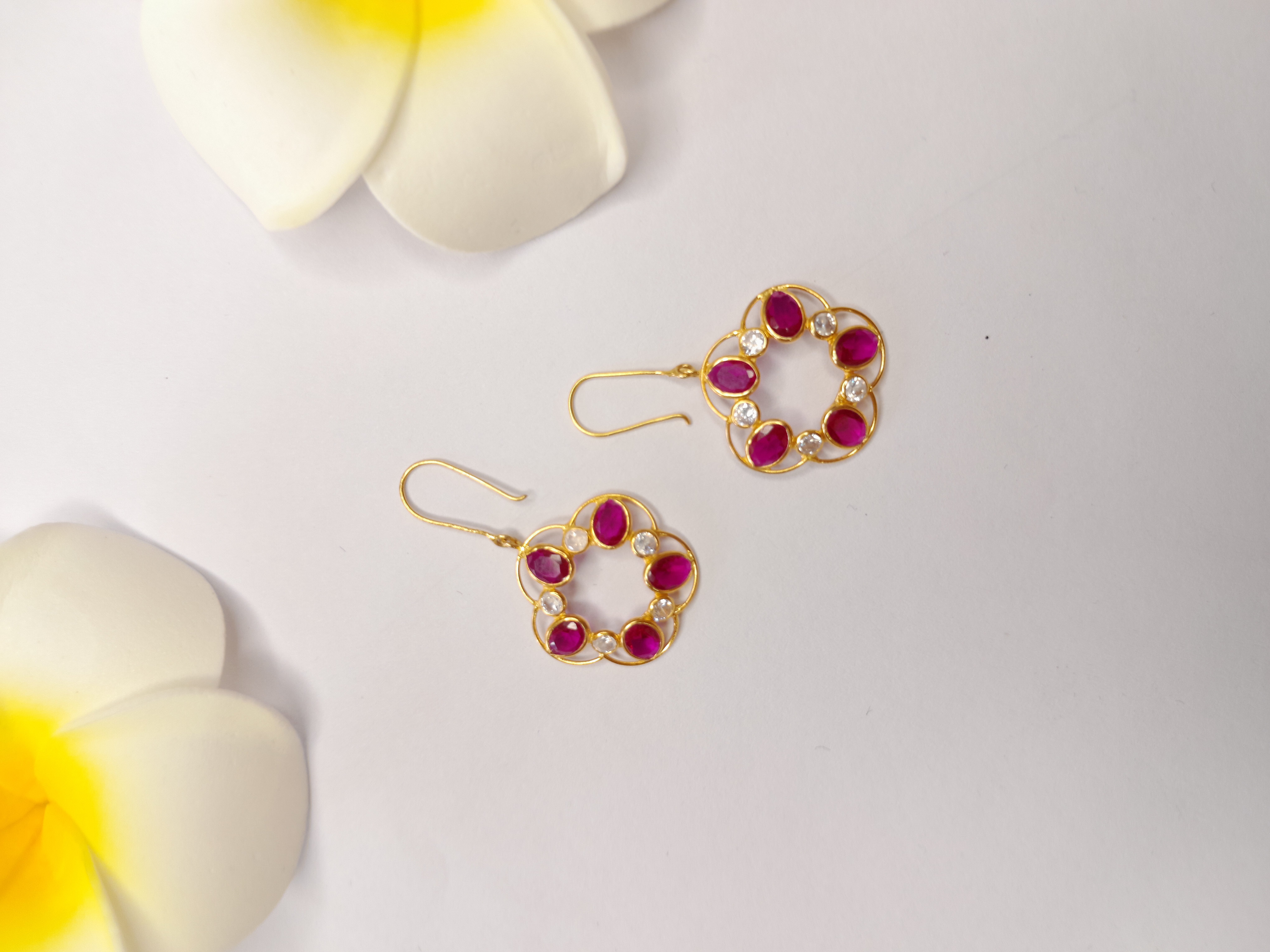 Gold pin earrings
