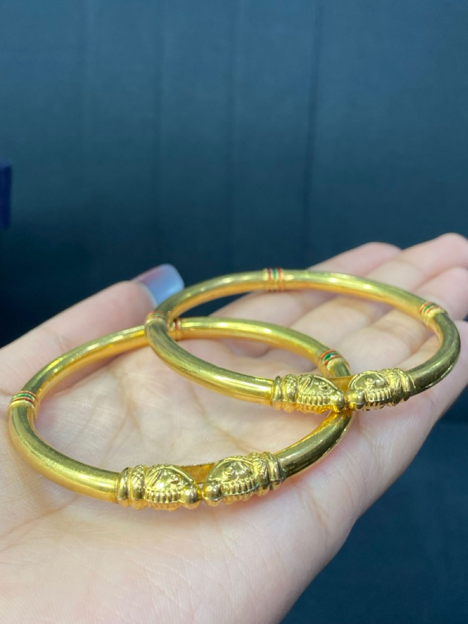 22kt wax filled Plain adult bangles | Atharv Jewels