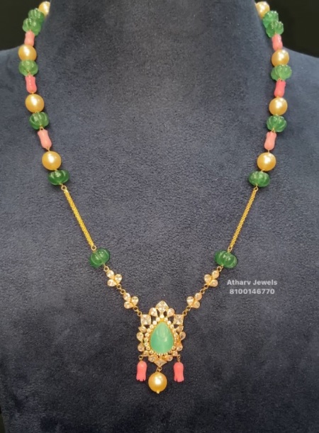 14kt necklace with beads