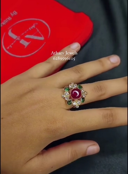 Red floral ring